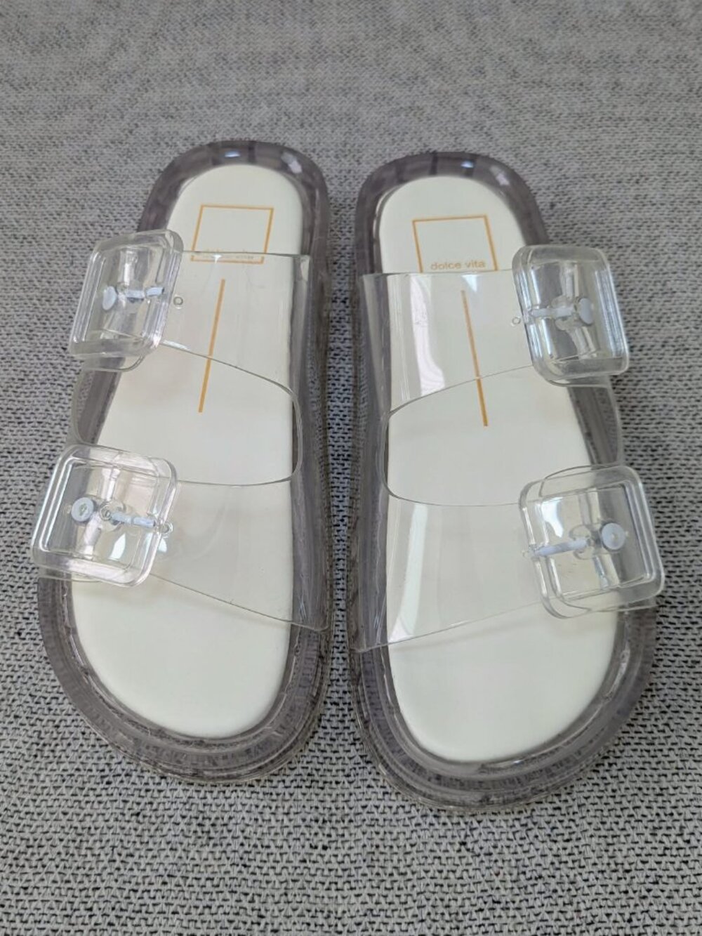 Dolce Vita Clear Jelly Double Buckle Sandals